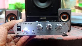 20W 12V Super Bass Mini Hi Fi Stereo Amplifier Unboxing [upl. by Leesa]