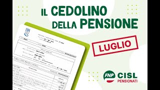 Cedolino pensione di luglio le informazioni utili [upl. by Ettenauq]