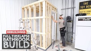 Building a Small Bathroom in the Garage Full Timelapse [upl. by Nannerb]