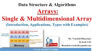 DSA 14 Arrays Single amp Multidimensional Array with Examples [upl. by Nata]