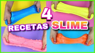 4 RECETAS PARA HACER SLIME  SLIME FÁCIL Y SIN BÓRAX  NatyGloss [upl. by Tam]