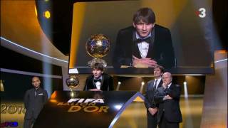 Lionel Messi Balón de Oro Golden Ball 2010  FiFPro World XI Award 1012011 [upl. by Ifen]