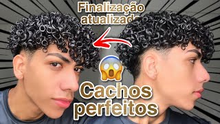 FINALIZAÇÃO ATUALIZADA CABELO CACHEADO MASCULINO como deixar cabelo cacheado [upl. by Eliezer]