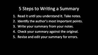 How to Write an Effective Academic Summary Paragraph [upl. by Irik]