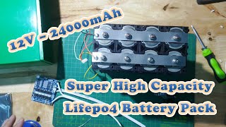 Building High Capacity 32650 Lifepo4 Battery Pack for emergency or daily use  12V  24Ah 1 [upl. by Sokil]