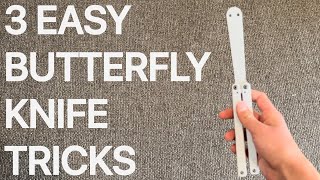 3 EASIEST Butterfly Knife Tricks for Beginners [upl. by Faythe]