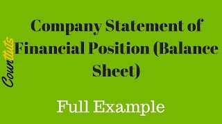 Statement of Financial Position Balance Sheet  Company [upl. by Adnolrehs]