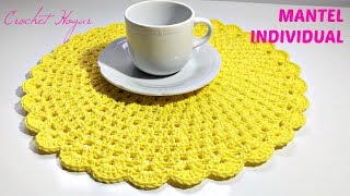 MANTEL INDIVIDUAL CROCHET PASO A PASO [upl. by Adlog130]