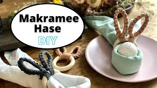 Makramee Hasenohren  Anleitung  DIY  Knoten  Makrameegarn  Makramee Anfänger  Makrameehase [upl. by Eardna462]