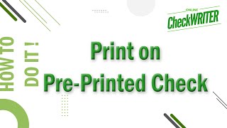 How to Print Payment Details on Pre Printed Checks [upl. by Eislehc]