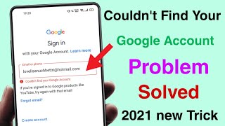 How to Fix  Couldnt Find Your Google Account in 2024  Only 1 Trick TechSayed [upl. by Mackey507]