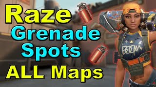 Raze GRENADE SPOTS Lineups on ALL MAPS  Valorant Tricks 30 Icebox Bind Split Haven amp Ascent [upl. by Tristis561]