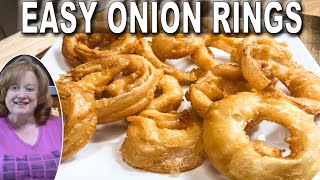 ONE BOWL BATTERED ONION RINGS RECIPE  EASY ONION RING RECIPE [upl. by Pastelki]