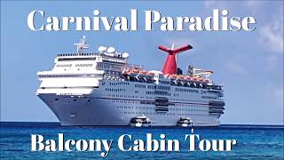 Carnival Paradise Balcony Cabin Tour [upl. by Stefa]