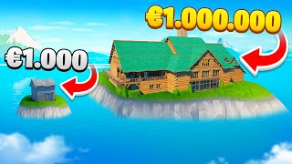 Maison à 1000€ VS 1000000€ Challenge FORTNITE [upl. by Namyaw427]