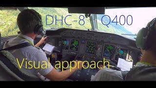 DHC8 Q400 visual approach [upl. by Aretak]