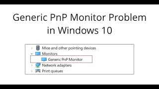 How to Fix Generic PnP Monitor Problem in Windows 10 2019 [upl. by Eissat448]