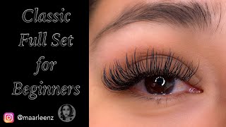 Classic Full Set Eyelash Extensions for Beginners [upl. by Pate]