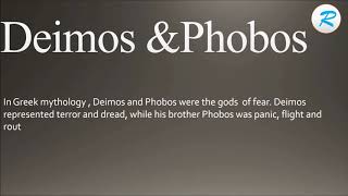 How to pronounce DEIMOS amp PHOBOS [upl. by Island465]