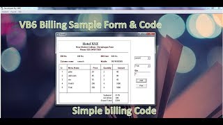 Visual Basic 6 Billing Code [upl. by Ingelbert]