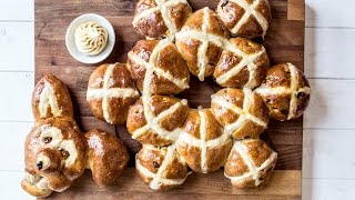 Easter Homemade Hot Cross Buns Recipe  SORTED [upl. by Hutton832]