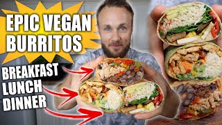 3 HIGH PROTEIN VEGAN BURRITOS  EASY RECIPES 🌱🌯🔥 [upl. by Kelula]