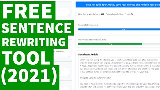 Sentence Rewriting Tool  FREE Article Rewriter Tool for Paraphrasing Sentences [upl. by Nosnarb139]