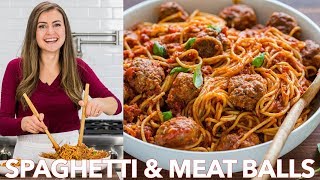 How To Make Spaghetti and Meatballs Recipe  Homemade Marinara Sauce [upl. by Freberg]