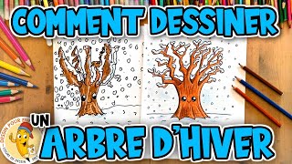 Comment dessiner un ARBRE DHIVER facilement étape par étape [upl. by Anirrak]