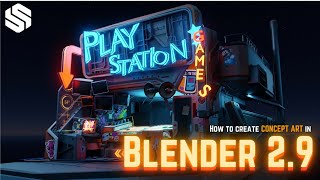 Beginners Guide to Creating Concept Art in Blender 29 [upl. by Dragoon]