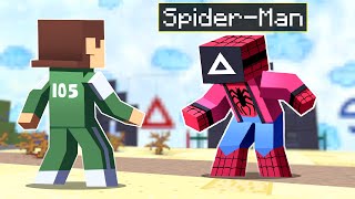 SQUID GAME VS SUPERHEROES In Minecraft [upl. by Nailuj]