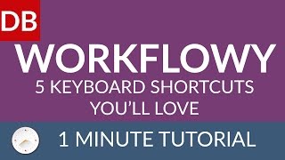 5 Keyboard Shortcuts  Learn How To Use Workflowy [upl. by Argela]