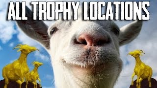 Goat Simulator ALL TROPHY LOCATIONS GUIDE [upl. by Ythomit]