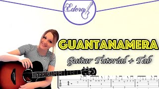 GUANTANAMERA Fingerstyle Guitar Tutorial  Cuban Song [upl. by Eihpos79]