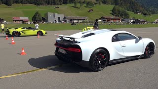 Bugatti Chiron Sport vs Lamborghini Aventador SVJ Roadster [upl. by Zitah]