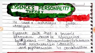 Eysencks theory of personality [upl. by Mersey]