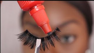 Easy Eyelash Tutorial  How To Apply Strip Lashes [upl. by Chuipek]