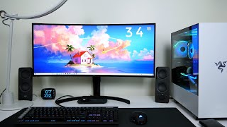 LG 34quot Ultra Wide Curved IPS WQHD Monitor Review 34WN80CB A great monitor for productivity [upl. by Wilburn]