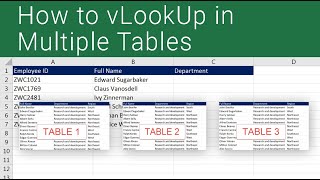 VLookup on Multiple Sheets in Excel [upl. by Webber]