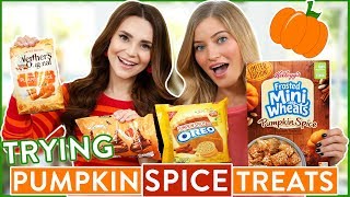 TRYING FUN PUMPKIN SPICE FLAVORED FOOD [upl. by Coopersmith]