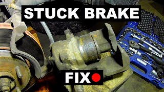 STUCK BRAKE CALIPER QUICK FIX on one wheel [upl. by Hniv]