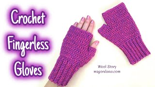 Easy Crochet Fingerless Gloves  Heklane rukavice [upl. by Maiah979]