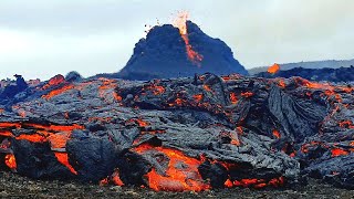 Man Captures Icelandic Volcanic Eruption Up Close [upl. by Johnsten]