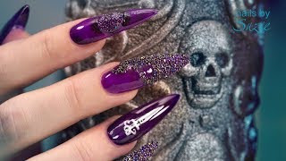 Goth •Special• Sculpted Acrylic Nails 🗡️ [upl. by Imelida]