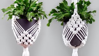 DIY Macrame Plant Hanger Easy NEW Diamond Design [upl. by Naesal]