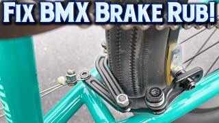 How To Easily Fix BMX Brakes Rubbing Tire [upl. by Eilhsa]