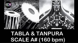 Tabla and Tanpura Scale A  Teen Taal 160 bpm madhya laya scale A sharp [upl. by Ecydnarb180]