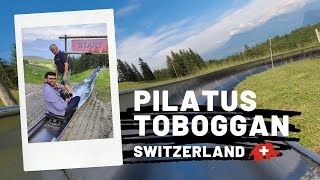 Longest Summer Toboggan Mountain Coaster run in Switzerland  Adventure at Mt Pilatus Luzern [upl. by Latrena]