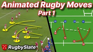 The BEST Rugby Moves Compilation  Animated Playbook  Part 1  RugbySlate [upl. by Lyrpa283]