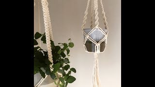 Macrame Plant Hanger  Tutorial  Beginner  Square Knot  Twisting Knot [upl. by Meedan349]